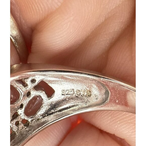 Chuck Clemency Sterling Silver Ring Blue Gemstone Oval Cluster STS size 9 QVC - Picture 12 of 14